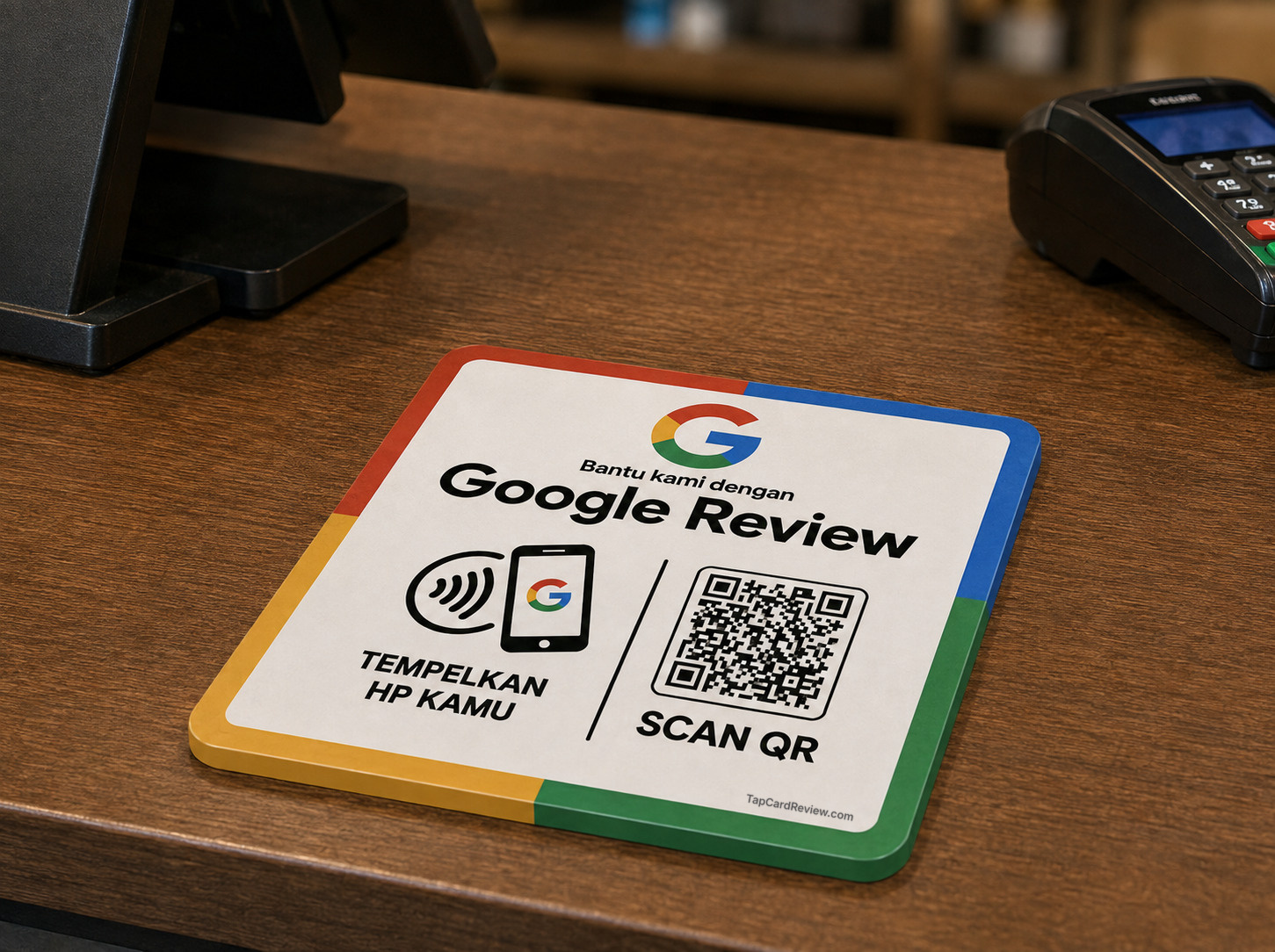 Contoh Kartu Fisik PVC NFC + QR TapCardReview